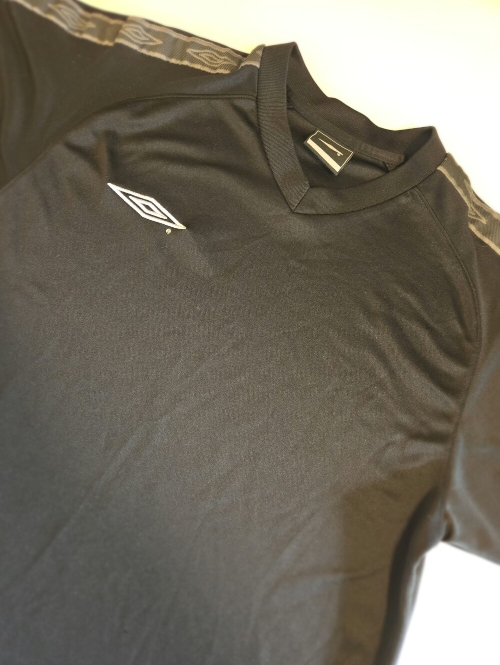 Vintage 2004 Umbro Soccer Jersey Men's M Black Logo Tape Football Shirt